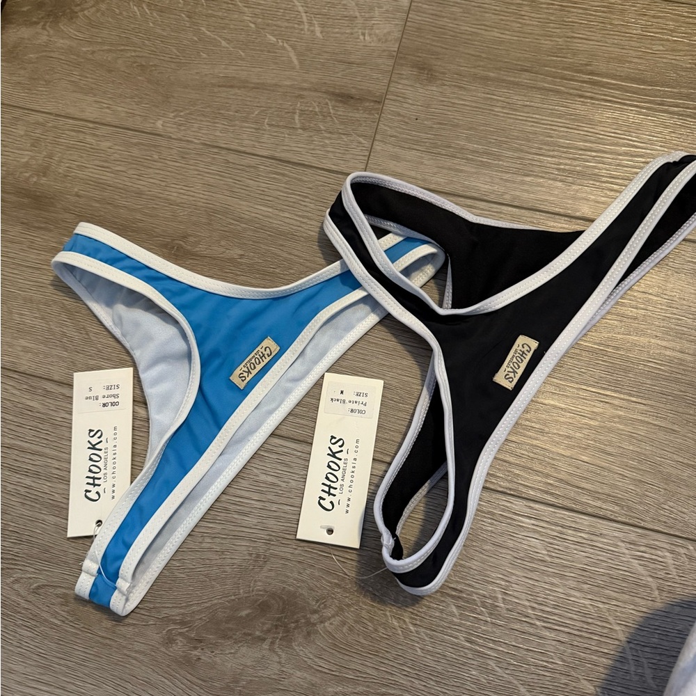 Chooks Blue and Black Bikini Bottoms BRAND NEW WITH TAGS